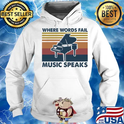 Piano where words fail music speaks vintage s Hoodie