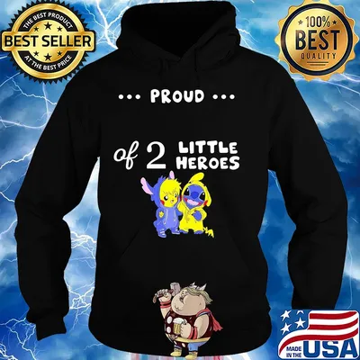 Pikachu and stitch proud of 2 little heroes s Hoodie