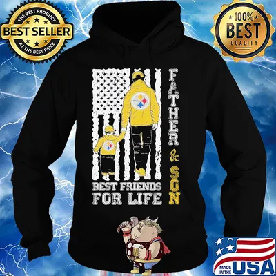 Pittsburgh steelers father and son best friends for life american flag happy father's day s Hoodie