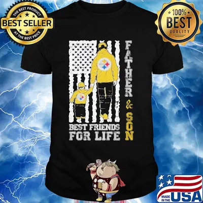 Pittsburgh steelers father and son best friends for life american flag happy father's day shirt