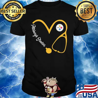 Pittsburgh steelers football stethoscope heart shirt