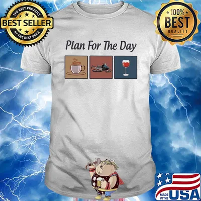 Plan for the day coffee snowmobile wine shirt