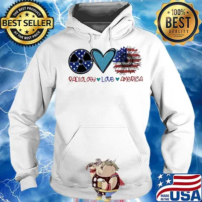 Radiology love heart sunflower American flag veteran Independence Day s Hoodie