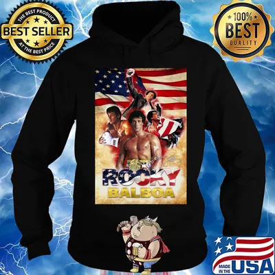 Rocky balboa american flag independence day signatures s Hoodie