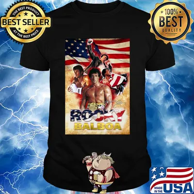 Rocky balboa american flag independence day signatures shirt
