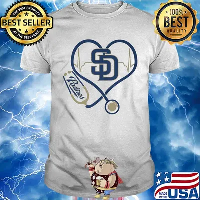 San diego padres baseball stethoscope heart shirt