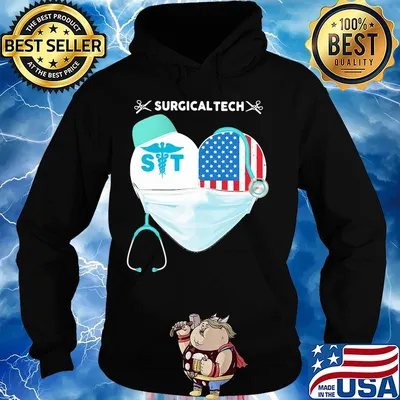 Saurgical Tech American flag veteran Indepence Day heart nurse s Hoodie