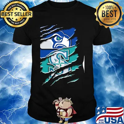 Seattle seahawks and seattle mariners football shirt