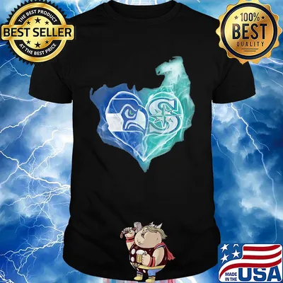 Seattle seahawks and seattle mariners heart shirt