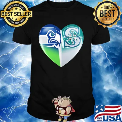 Seattle seahawks and seattle mariners heartbeat heart shirt