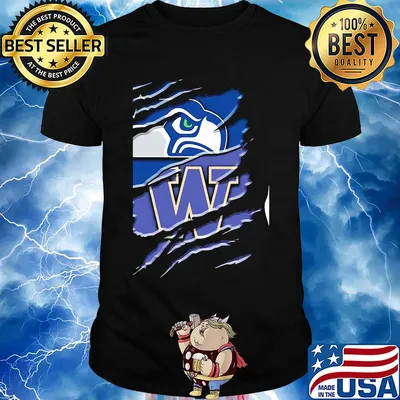 Seattle seahawks and washington huskies football shirt