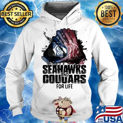 Seattle seahawks and washington state cougars for life art s Hoodie
