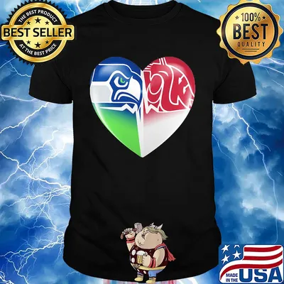 Seattle seahawks and washington state cougars heart shirt