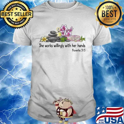 She works willingly with her hands frowebs flower shirt