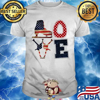 Skating Love American flag veteran Independence Day shirt