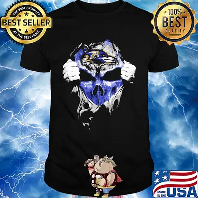 Skull baltimore ravens football logo shirt