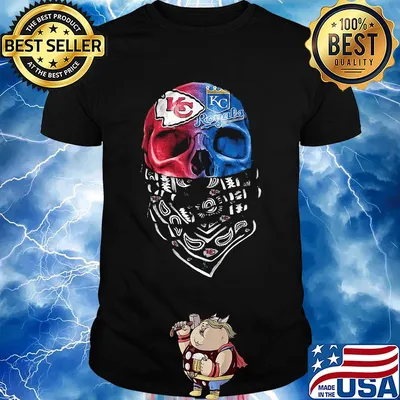 Skull kansas city chiefs and kansas city royals shirt