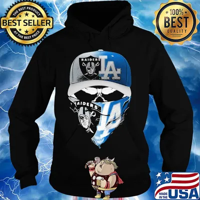 Skull mask oakland raiders and los angeles dodgers s Hoodie