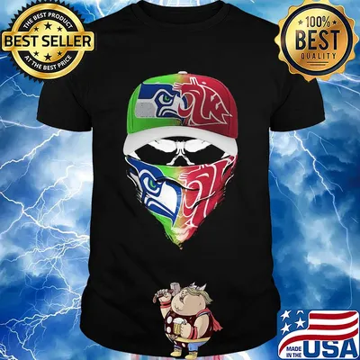 Skull mask seattle seahawks and washington state cougars shirt
