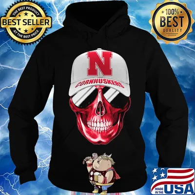 Skull nebraska cornhuskers smile s Hoodie