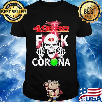 Skull san francisco 49ers fuck coronavirus shirt
