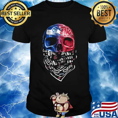 Skull seattle seahawks and washington state cougars heart it's in my dna shirt
