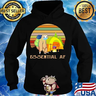 Sloth wear mask camping essential af vintage covid-19 s Hoodie