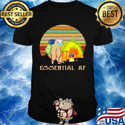 Sloth wear mask camping essential af vintage covid-19 shirt