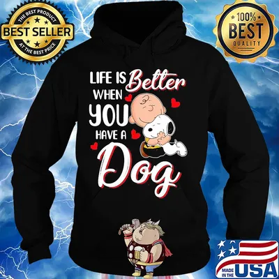Snoopy and charlie brown life is better when you have a dog hearts s Hoodie