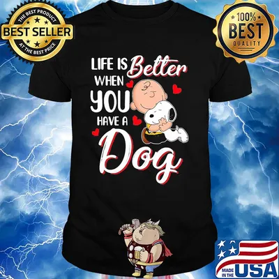 Snoopy and charlie brown life is better when you have a dog hearts shirt
