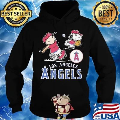 Snoopy and charlie brown playing baseball los angeles angels s Hoodie