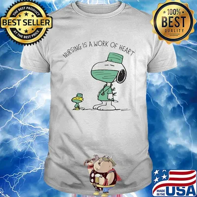 Snoopy and woodstock nursing is a work of heart shirt