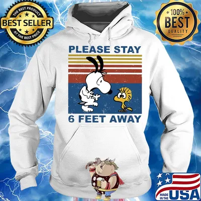 Snoopy and woodstock please stay 6 feet away vintage s Hoodie