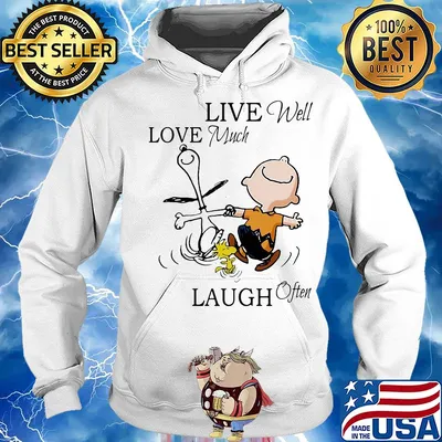 Snoopy charlie brown and woodstock live well love much laugh often s Hoodie