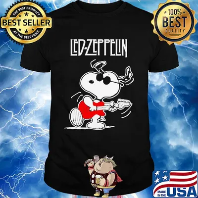 Snoopy playing guitar Led-Zeppelin shirt