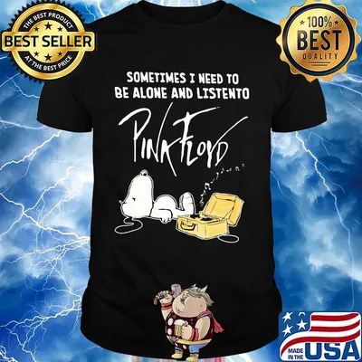 Snoopy sometimes i need to be alone and listen to pink floyd band shirt