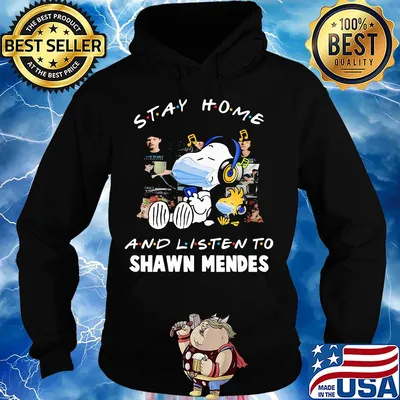 Snoopy wear mask stay home and listen to shawn mendes covid-19 s Hoodie