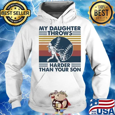 Softball my daughter throws harder than your son vintage s Hoodie