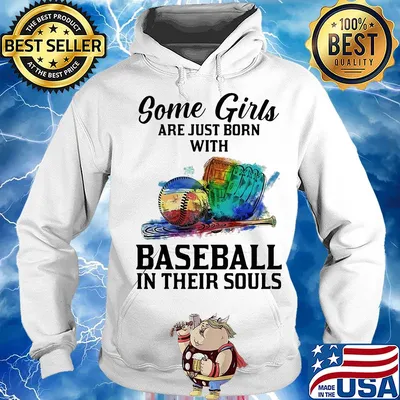 Some girls are just born with Baseball in their souls s Hoodie