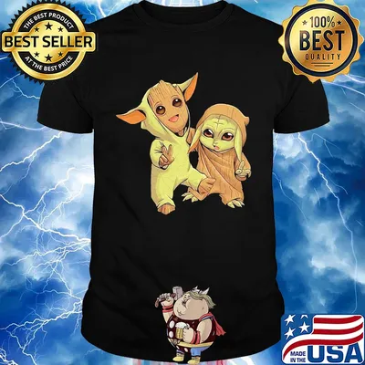 Star wars baby groot and baby yoda shirt