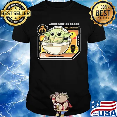 Star wars baby yoda baby on board shirt