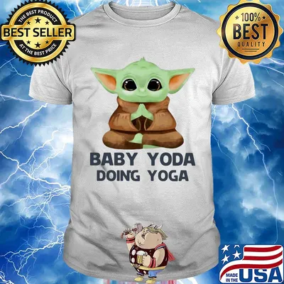 Star wars baby yoda doing yoga shirt