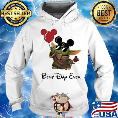 Star wars baby yoda holding balloon mickey mouse best dad ever s Hoodie