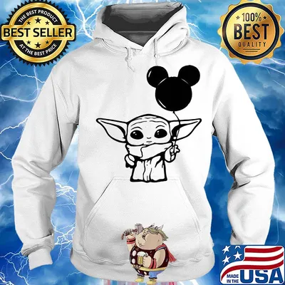Star wars baby yoda holding balloon mickey mouse s Hoodie