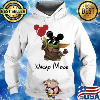 Star wars baby yoda holding balloon mickey mouse vacap mode s Hoodie
