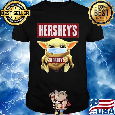 Star wars baby yoda hug Hershey’s mask covid-19 shirt