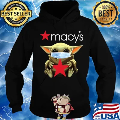 Star wars Baby Yoda hug Macys mask covid-19 s Hoodie