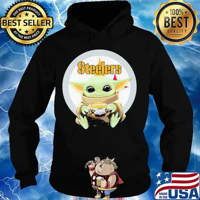 Star wars baby yoda hug pittsburgh steelers football logo s Hoodie