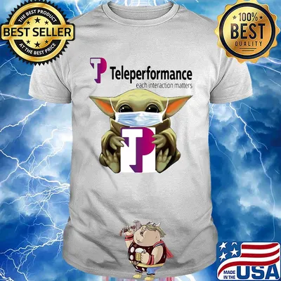 Star wars baby yoda hug teleperformance each interaction matters mask covid-19 shirt