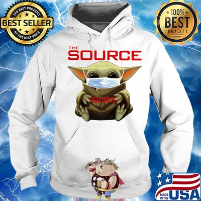 Star wars baby yoda hug the source mask covid-19 s Hoodie